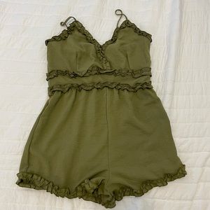 Green IRIS baby doll romper